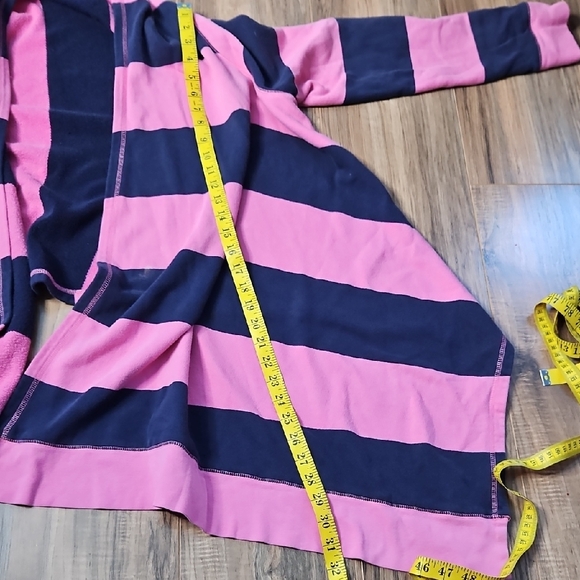 Lilly Pulitzer Women's Pink and Navy Terry Cloth Open Front Drape Cardigan Med - Picture 10 of 11